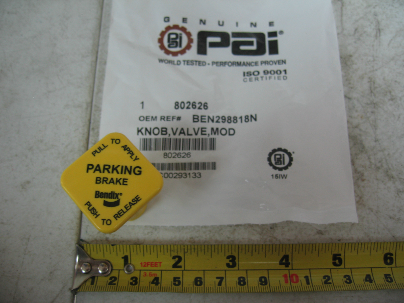 MV3 Yellow Modular Valve Parking Brake Knob Qty 1 PAI 802626 Ref Bendix 298818 eBay