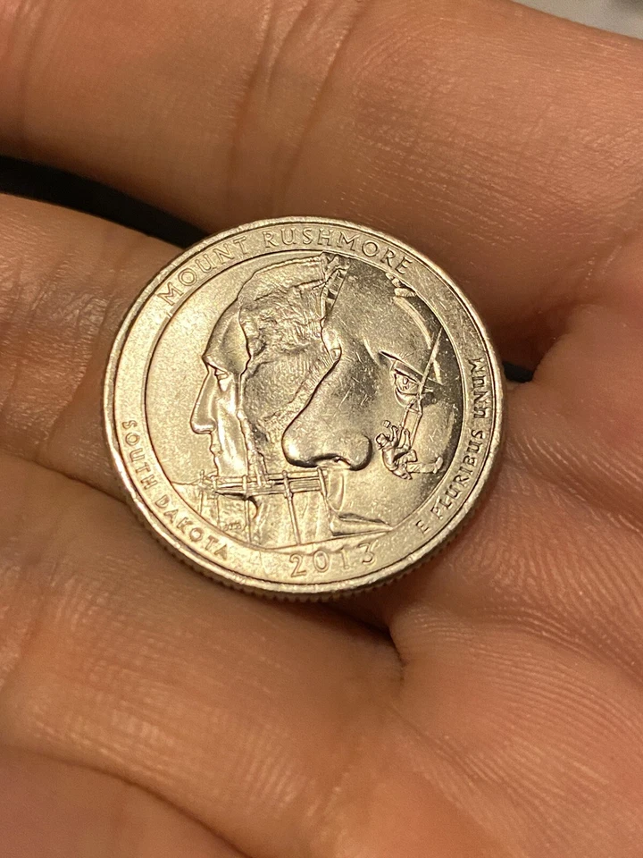 2013 p Mount Rushmore “Snot nose” Nose Candy Quarter - Image 2 of 4
