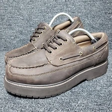 Vintage American Eagle Shoes Mens 11 Chunky Boat Brown Leather Moc Toe Boots