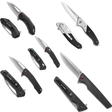 FLISSA Pocket Knife Folding EDC Knife G10 Handle Multi-Size Pocket Clip Black