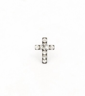 STAINLESS STEEL 4MM CROSS APR CRYSTAL Earring (SYSTEM 75)