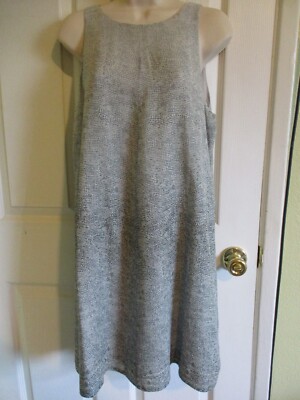 SZ PM Eileen Fisher GRPHT Thumbprint Rough Neck Shirt Dress NWT