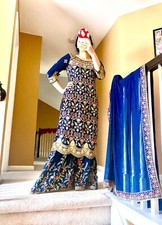 Pakistani Punjabi sharara suit with fully embroidered kurti And duppata
