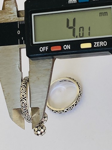 Juego de anillos colgantes ornamentados con cuentas de bola de desplazamiento BALI SUARTI de plata esterlina talla 9 - Imagen 12 de 15