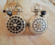 Pocket Watch Necklace mini pocket watch necklace with mirror