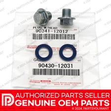 GENUINE Toyota Lexus OEM Oil Drain Plug 90341-12012 + Gasket 90430-12031 [2 SET]