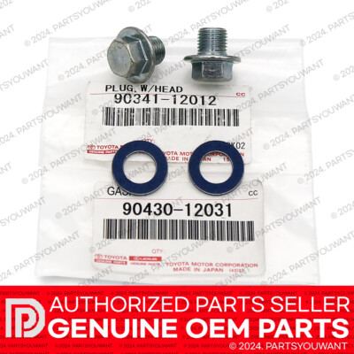 #ad GENUINE Toyota Lexus OEM Oil Drain Plug 90341 12012 Gasket 90430 12031 2 SET $13.99
