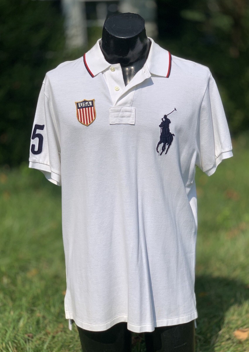 Trump #45 Ralph Lauren Polo Shirt Big Pony US Flag Shield