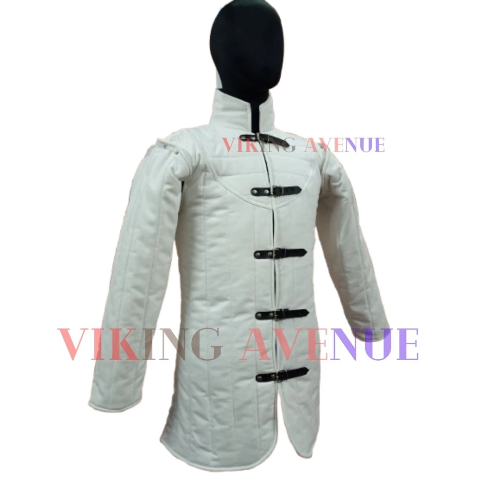 Armadura Gambesón Medieval Manga Completa Tela Algodón Aketón Chaqueta Armadura Foto 2 de 4