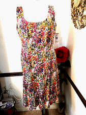 Nine West Dress Floral Multicolor  Sleeveless Size 16W Cotton Fit & Flare