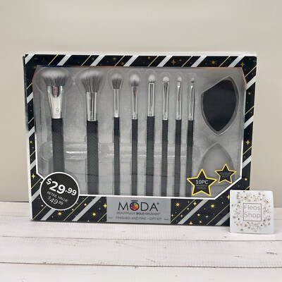 Moda Bold Brushes & Sponge 10pc Set -  100% Authentic