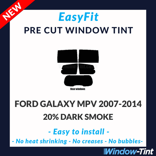 EasyFit Static Pre Cut Window Tint For Ford Galaxy MPV 2007-2014 - 20% Dark Rear - Picture 1 of 3