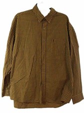Arrow Sz XL Long Sleeve Mens Button Down w Pkt Gold Navy Check