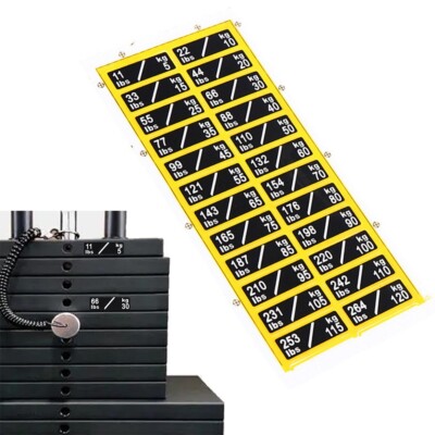 Aid Your For Workout mit Gewichtsstapel Kennzeichnungsetiketten von 11 bis 264 P
