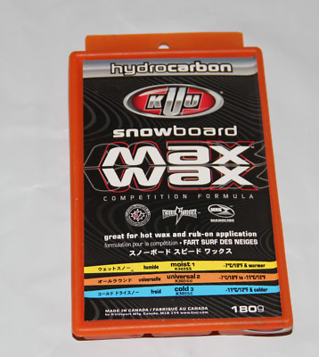 KUU snowboard Wax 180 grams MAX  wax universal Canada orange free s/h NEW