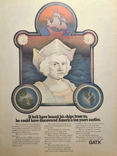 GATX Railroad Tank Car Lease Christopher Columbus Vintage Print Ad 1969