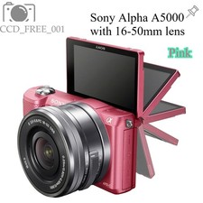 Sony Alpha A5000 Mirrorless Camera with 16-50mm lens 20.1 MP Built-in Wi-Fi Pink