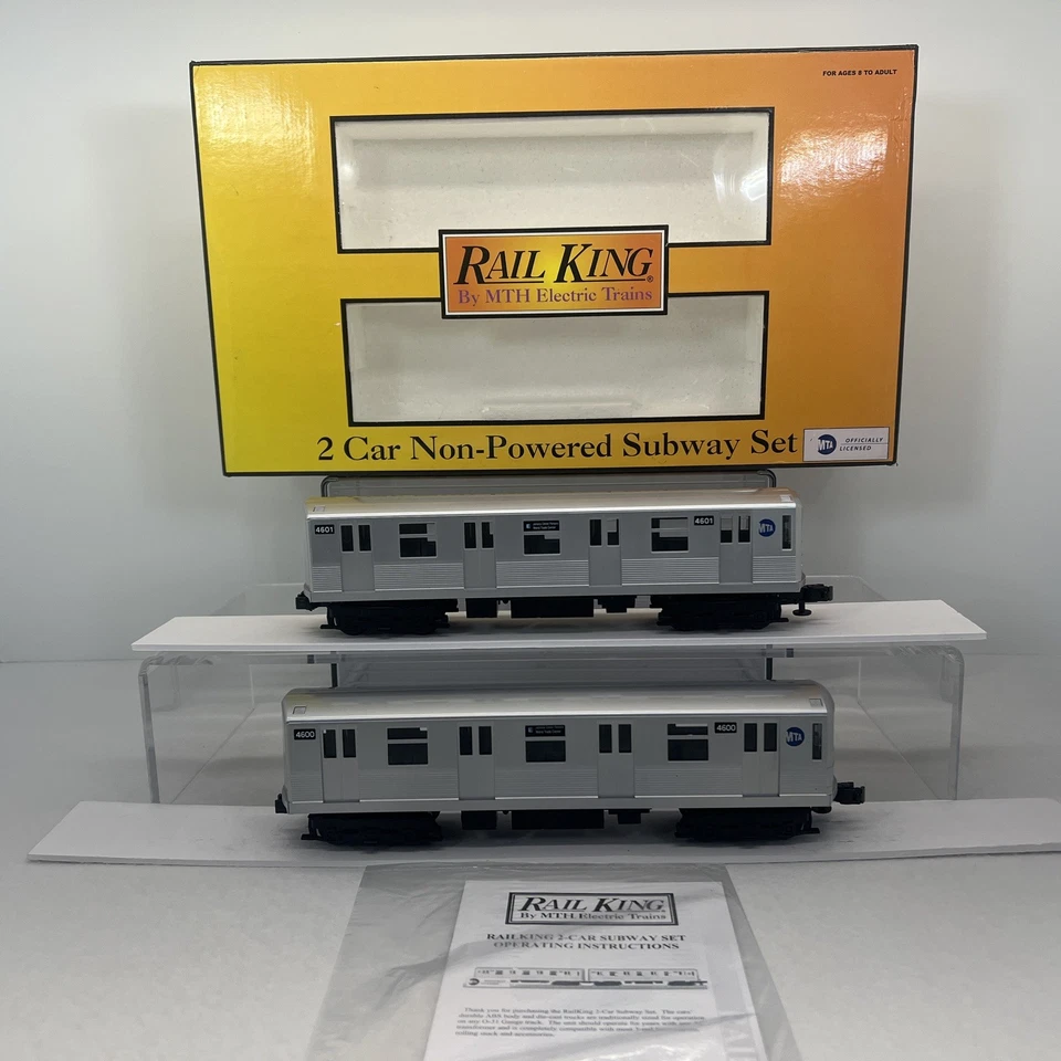 MTH RailKing 30-2163 MTA Non-Powered 2-Car Subway Add On Set O New E New York - Image 2 of 4
