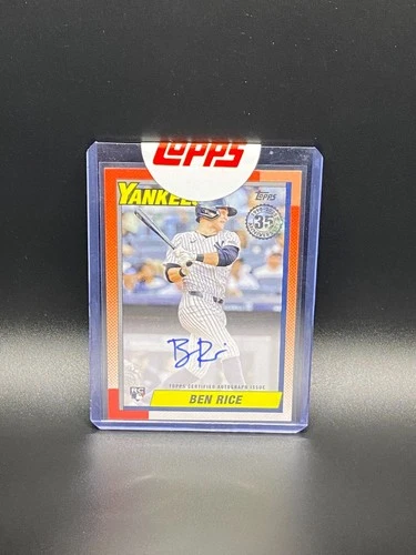 2025 Topps Series 1 Baseball Ben Rice 1990 On-Card Auto 90A-BRI Rookie RC NY