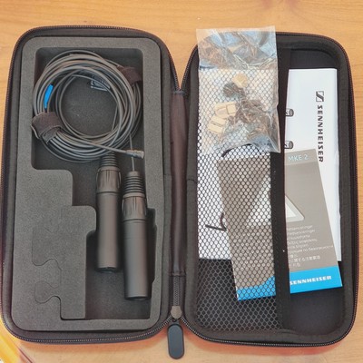   2x Sennheiser MKE2-P Lavalier Microphones with XLR  Broadcast-Grade, Like New