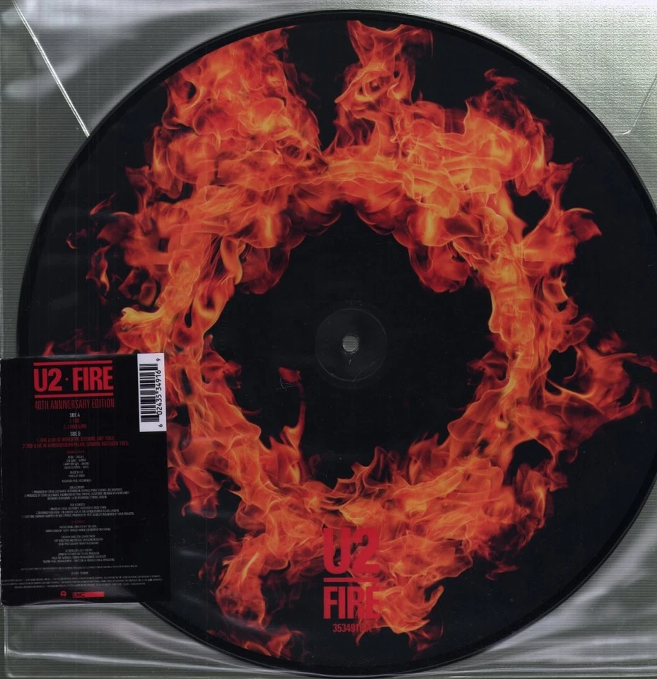 U2 Fire 12" Vinyl Europa Island 2021 RSD 2021 Bildscheibe. Abnutzung Am Rand Von - Bild 2 von 2