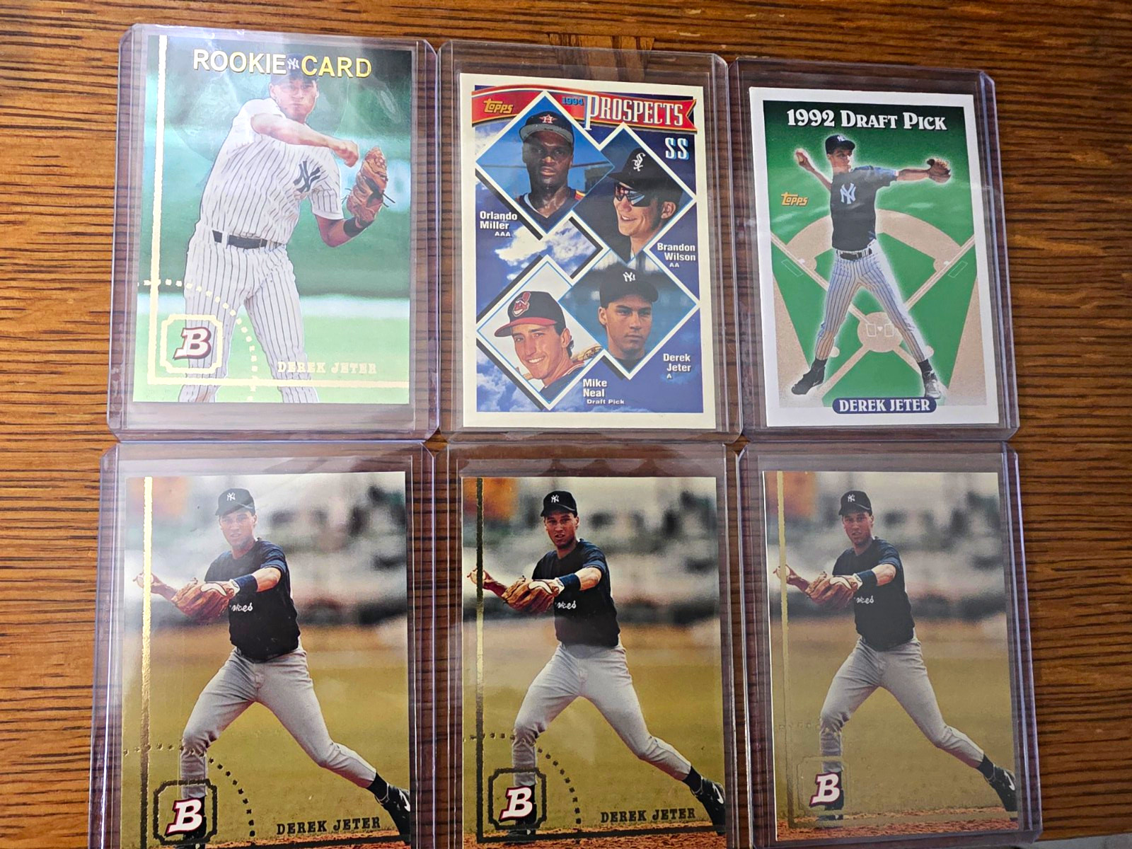 Topps Derek Jeter Rookie 6 Card Lot 1992 Draft Pick/Shortstops #168 #673