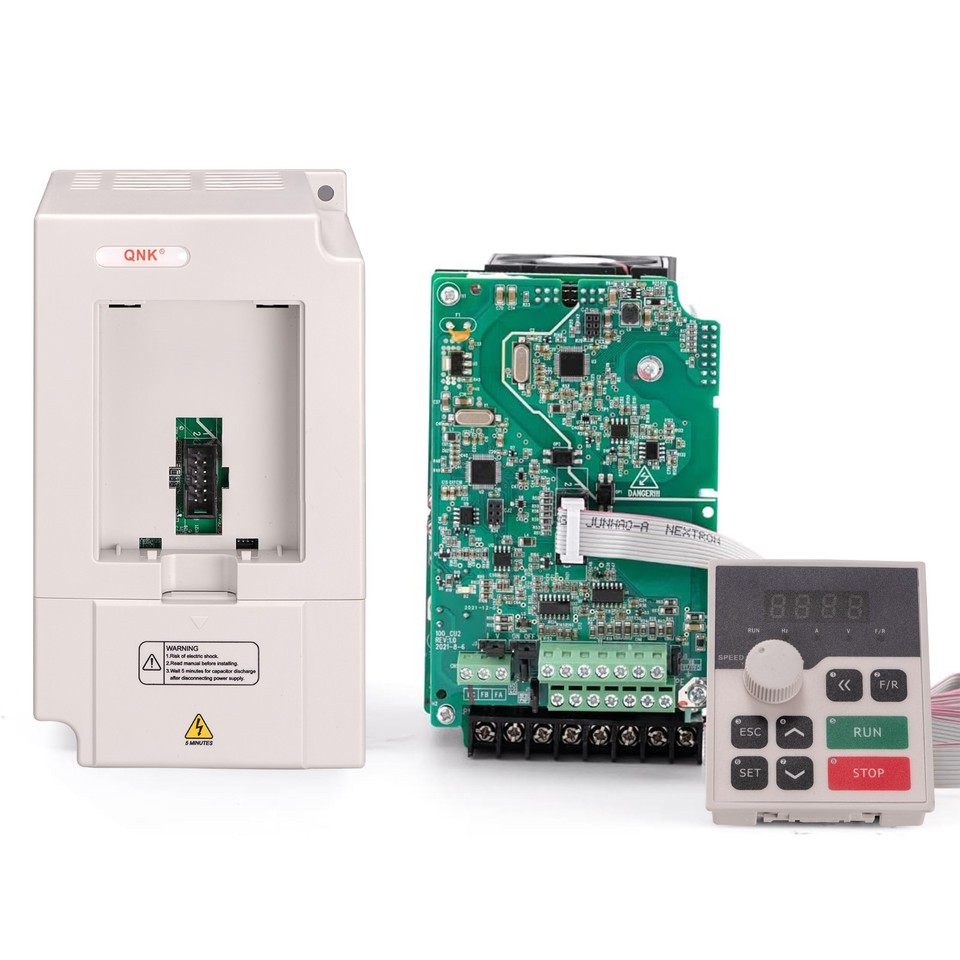 QNK 2.2kw 3HP 220v 1 to 3 Phase VFD Variable Frequency Drive CNC ...