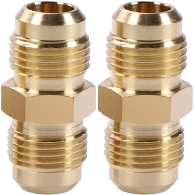 2pcs 3/8 Inch Male Flare x x Male, Brass