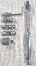 Craftsman 1/4" Drive 6" Flex Head Crome Breaker Bar 11210, & 5 Proto Sockets 