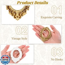 Ajcotahm 8 Pcs Mini Vintage Frames, Mini Gold Picture Frames Small Antique Ph...