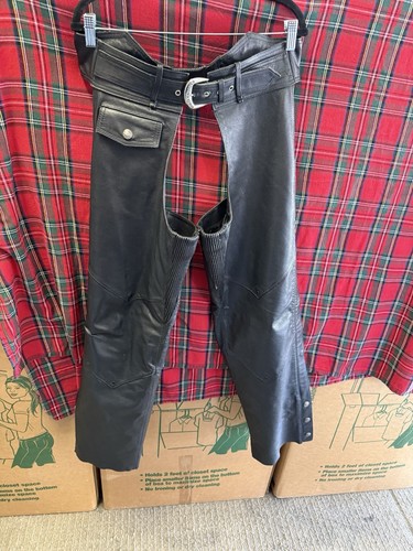 Original Harley Davidson Mens Leather Chaps Mens Small Heavy Duty