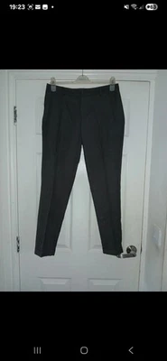 Pantalones de vestir Forever 21 gris sarga para mujer frente plano pierna recta Reino Unido 10 - Imagen 1 de 4