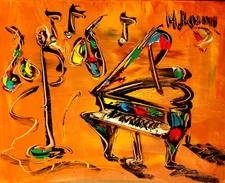 JAZZ BAND   Modern Abstract   Original Oil Painting  IMPRESSIONIST