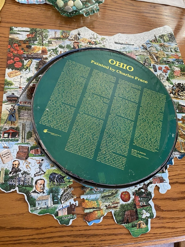 Vintage Springbok Puzzle Ohio Shaped State Map 550+Pcs 24.5" x 21.25" 1969 USA - Image 2 of 4