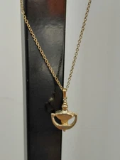 Vintage Door Knocker Necklace/ Gold Tone / Spring Ring Clasp / Measures 18 In