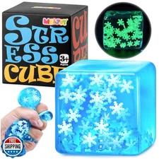Squishy Fidget Toys Adults Stress Cube - Glow in The Dark Snowflakes Sensory 