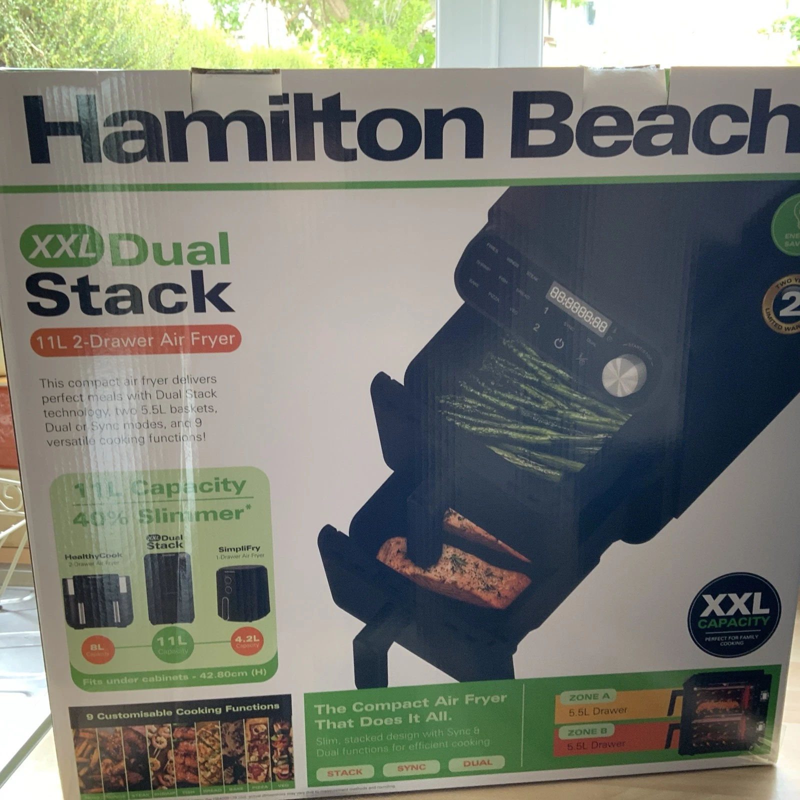 Air Fryer, 11L Dual Stack XXL, by Hamilton Beach, HBA11B BNIB
Opens in a new window or tab