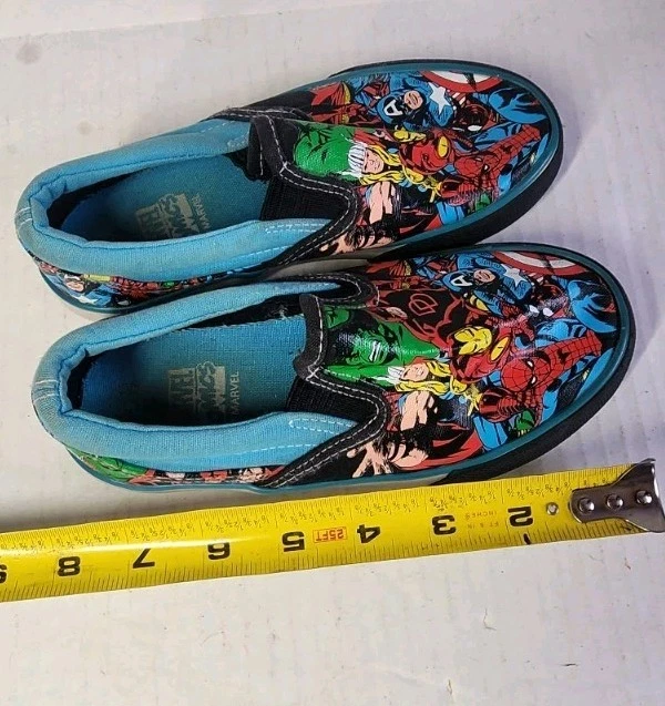 Marvel Comics Little Kids Size 12.5 Slip On Shoes Iron man Thor Hulk Spiderman - Image 3 of 4