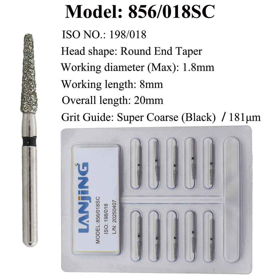 Fresas dentales 330 Diamond Bur 830/008M FG pera fresas de grano medio rebabas de alta velocidad 10 piezas/PK Foto 2 de 4