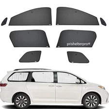 Fit For Toyota Sienna 11-19 Side Window Black Silver Camp Privacy Sunshade 8pcs