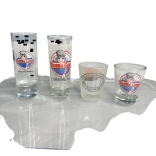 Lot 4 Bubba Gump Shot Glasses Chicago Las Vegas Mall of America Destin Souvenir