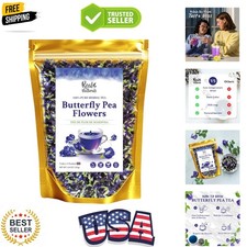Butterfly pea flower tea loose leaf 375 Cups  4.4 Ounces Oz Dried butterfl...