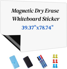 Magnetic Whiteboard Contact Paper Adhesive 39.37" X 78.74", Dry Erase White Boar
