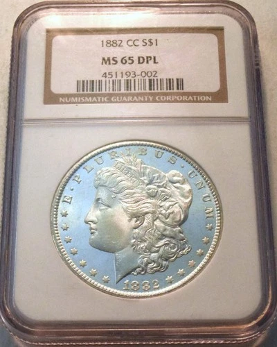 1882 CC $1 NGC MS 65 DPL Morgan Silver Dollar Deep Mirror PROOF Like Carson City