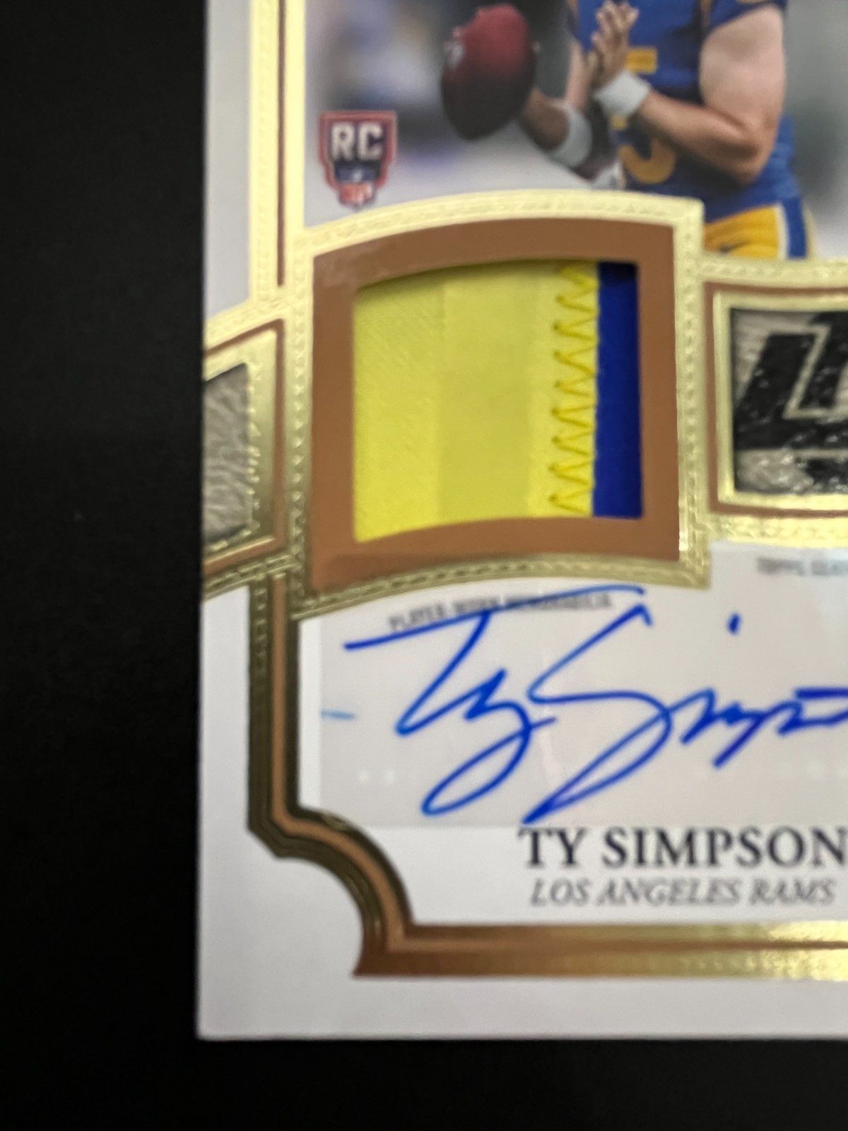 Ty Simpson 2026 Topps Flagship Football RPA Rookie Patch Auto /99 Rams ARP-TS view 8