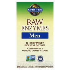 Garden of Life RAW Enzymes Men 90 Veggie Caps Dairy-Free, Gluten-Free, No