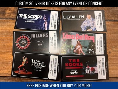 Souvenir Event Konzert Ticket | Jeder Künstler, Band oder Event | Andenken Geschenk
