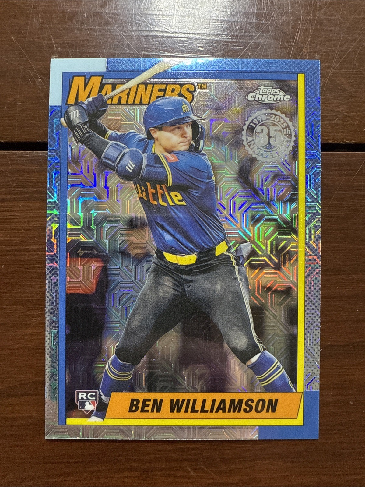 2025 Topps Update Ben Williamson #U90C-10 1990 Silver Pack Refractor RC Mariners
