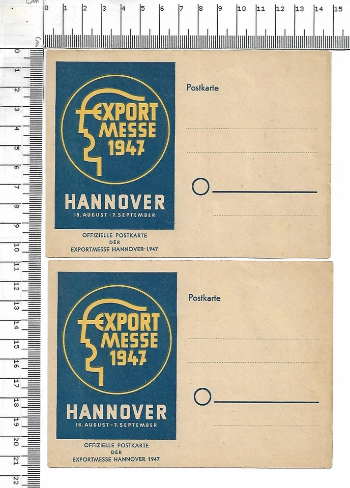 Export Messe Hannover 1947 Marken auf Blatt mit Stempel ; 62597 - Bild 2 von 2