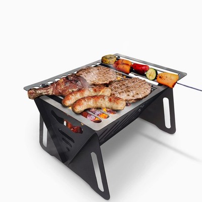 Parrilla De Carbon Ligera De Mesa Para Camping Y Fiestas En Playa Portatil